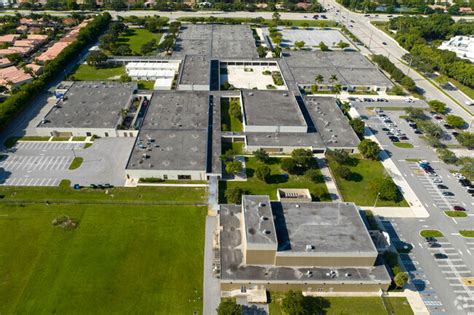 Aerial view of Spanish River Community High School campus in Boca Raton